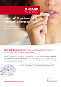Thumbnail of document Kollicoat Smartseal Your first choice taste masking film coating