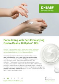Thumbnail of document Formulating with Self-Emulsifying Cream Bases: Kolliphor® CSL