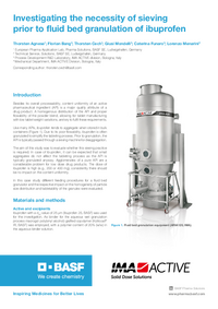Thumbnail of document Investigating the necessity of sieving prior to fluid bed granulation of ibuprofen