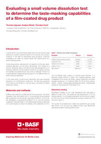 Thumbnail of document Evaluating a small volume dissolution to determine the taste masking capabilities Handout