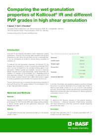 Thumbnail of document Comparing the wet granulation  properties of Kollicoat® IR and different PVP grades in high shear granulation