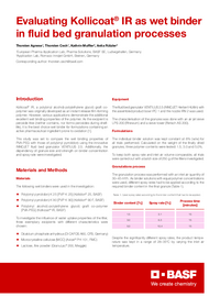 Thumbnail of document Evaluating Kollicoat® IR as wet binder in fluid bed granulation processes