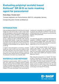 Thumbnail of document Evaluating poly(vinyl acetate) based Kollicoat® SR 30 D as taste masking agent for paracetamol