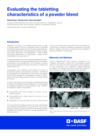 Thumbnail of document Evaluating the tabletting characteristics of a powder blend