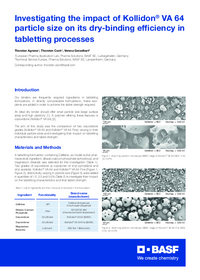 Thumbnail of document Investigating the impact of Kollidon® VA 64 particle size on its dry-binding efficiency in tabletting processes