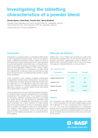 Thumbnail of document Investigating the tabletting characteristics of a powder blend