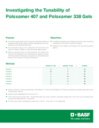 Thumbnail of document Investigating the tunability of Poloxamer 407 and Poloxamer 338 Gels