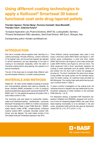 Thumbnail of document Using Different Coating Technologies to Apply a Kollicoat® Smartseal 30 based Functional Coat onto Drug Layered Pellets