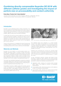Thumbnail of document Combining directly compressible Ibuprofen DC 85 W with different caffeine grades and investigating the impact of particle size on processability and content uniformity