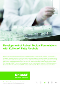 Thumbnail of document Development of Robust Topical Formulations with Kolliwax® Fatty Alcohols