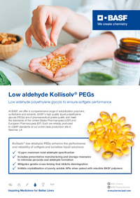 Thumbnail of document Low aldehyde Kollisolv® PEGs