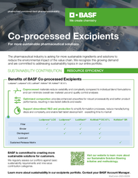 Thumbnail of document Coprocessed Excipients Sustainability One Pager