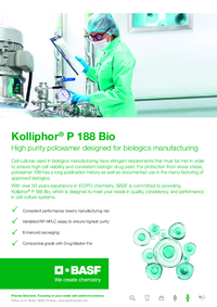Thumbnail of document Kolliphor® P 188 Bio High purity poloxamer designed for biologics manufacturing
