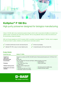 Thumbnail of document Kolliphor® P 188 Bio: High purity poloxamer designed for biologics manufacturing