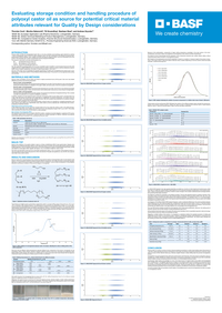 Thumbnail of document Evaluating storage condition and handling procedure of polyoxyl castor oil as source for potential critical material attributes relevant for Quality by Design considerations